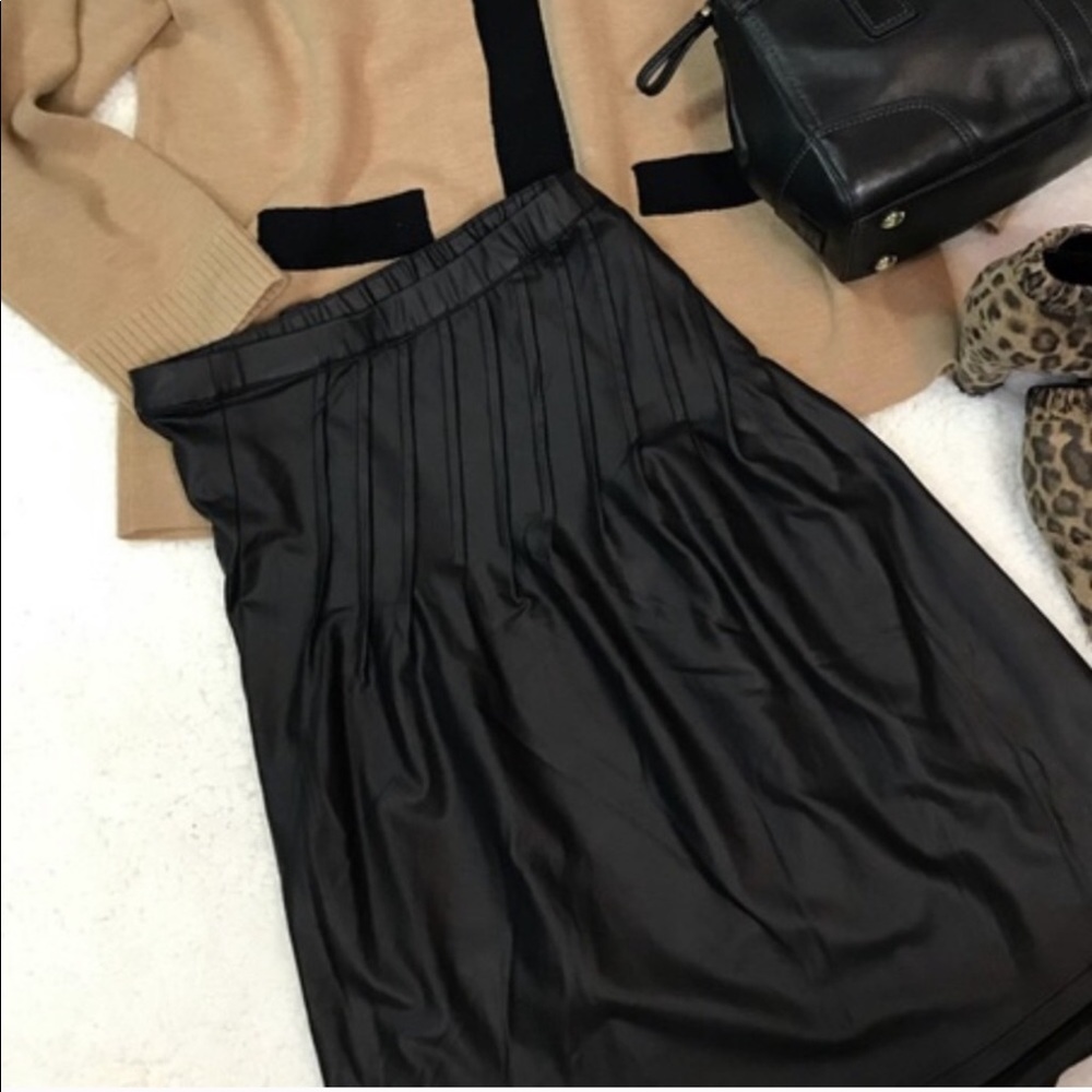 NWT Black Faux Leather Skirt